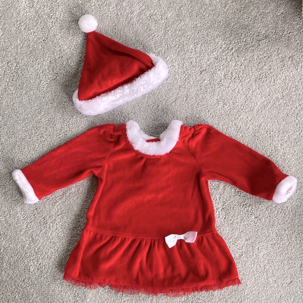 First Moments Santa Christmas Dress - Size 9 months